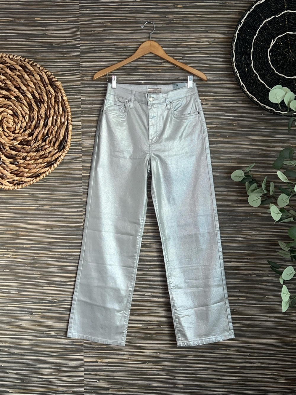 NWT Kut from the Kloth Miller High Rise Metallic Wide-Leg Pants Sz 2 - Picture 6 of 16